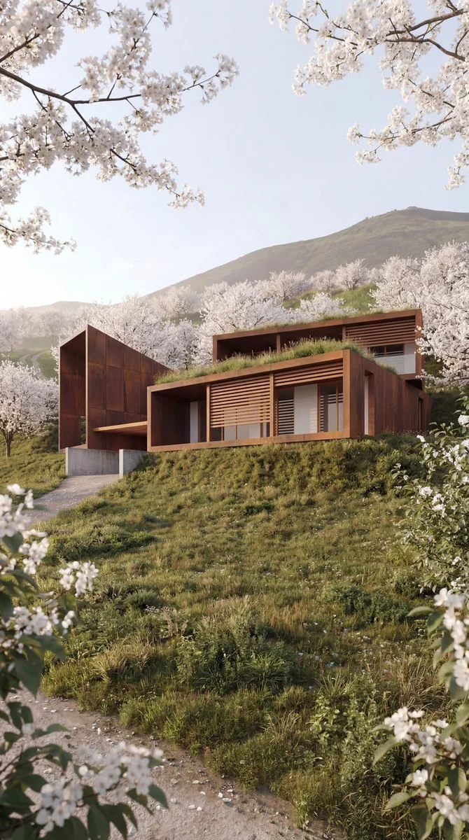 La Blocco: la villa in collina in primavera